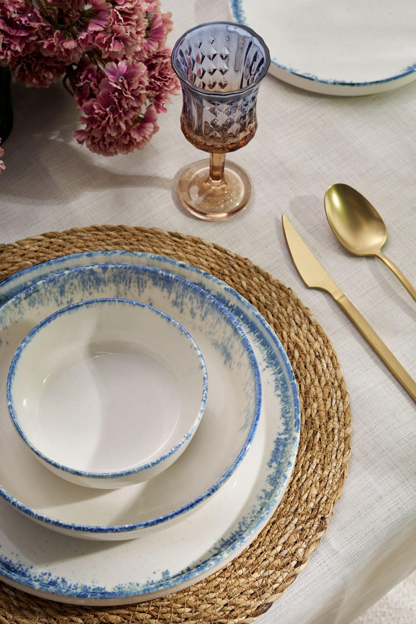 KOMBISERVICE Weiß, Pastellblau 24-teilig 6 Personen  - Pastellblau/Weiß, Basics, Keramik - P & B