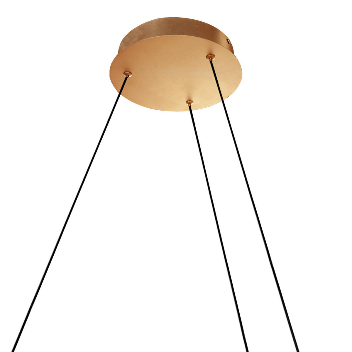 LED-PENDELLEUCHTE Ringlux 80/50-190 cm   - Goldfarben/Weiß, Design, Kunststoff/Metall (80/50-190cm)