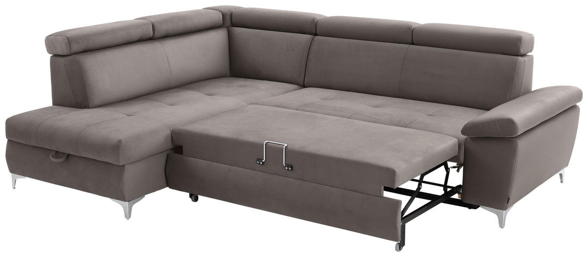 KUTNA GARNITURA tekstil  taupe   - boje kroma/taupe, Konvencionalno, tekstil/metal (206/271cm) - Carryhome