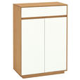 SCHUHSCHRANK 72/103/37 cm  - Eiche Bianco/Weiß, Design, Holz/Holzwerkstoff (72/103/37cm) - Novel