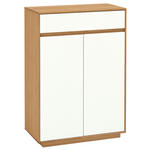 SCHUHSCHRANK 72/103/37 cm  - Eiche Bianco/Weiß, Design, Holz/Holzwerkstoff (72/103/37cm) - Novel