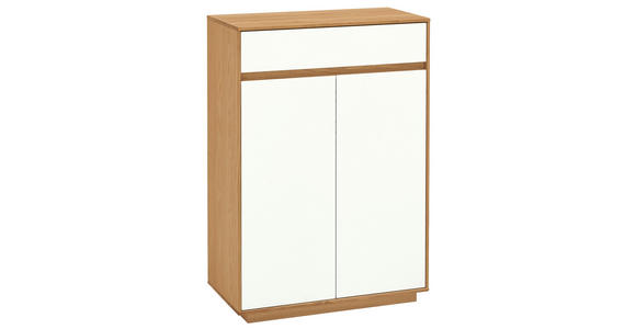 SCHUHSCHRANK 72/103/37 cm  - Eiche Bianco/Weiß, Design, Holz/Holzwerkstoff (72/103/37cm) - Novel