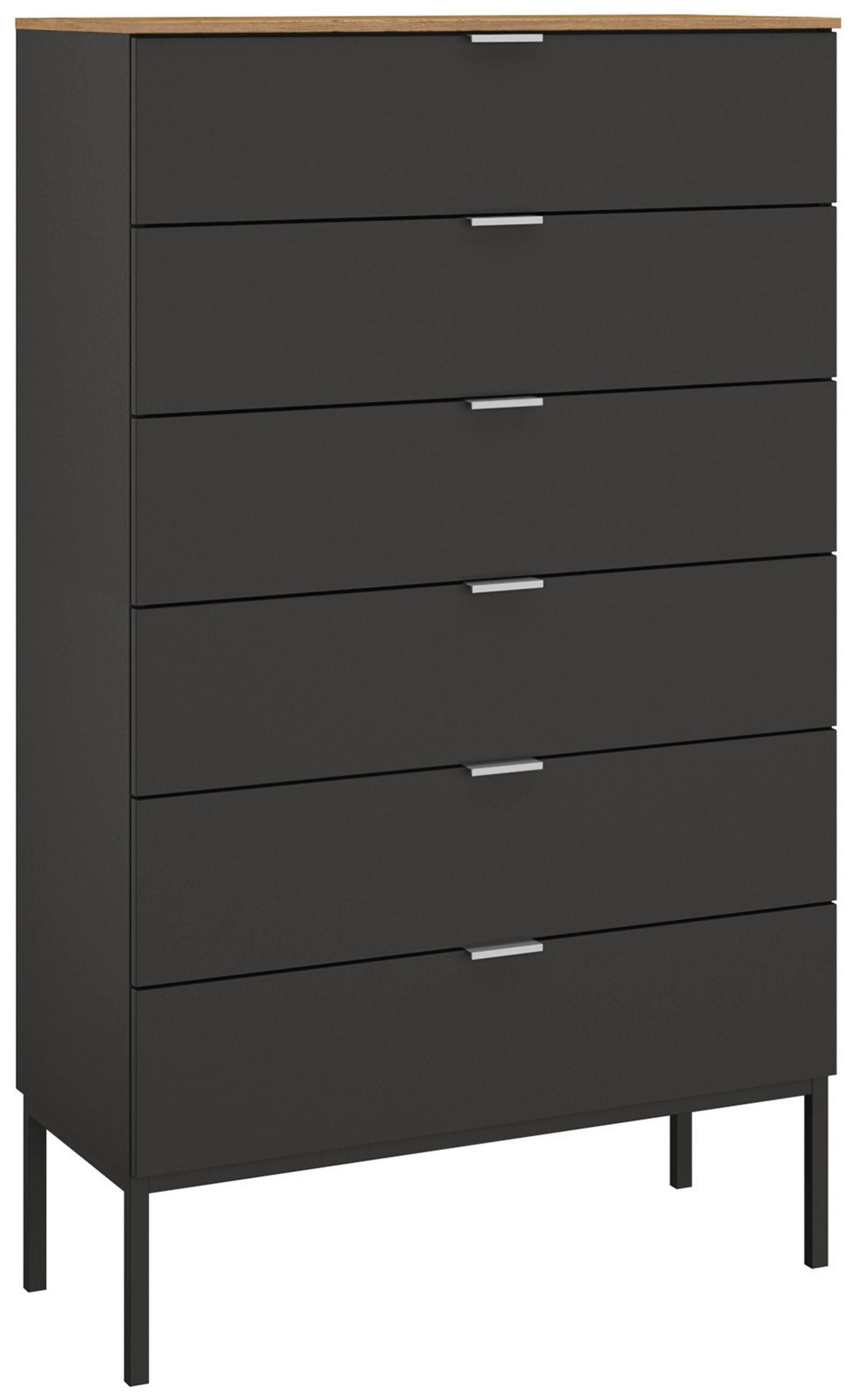 HIGHBOARD  in 80/138/42 cm  - Alufarben/Graphitfarben, Trend, Holzwerkstoff/Metall (80/138/42cm) - Stylife