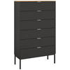 HIGHBOARD  in 80/138/42 cm  - Alufarben/Graphitfarben, Trend, Holzwerkstoff/Metall (80/138/42cm) - Stylife