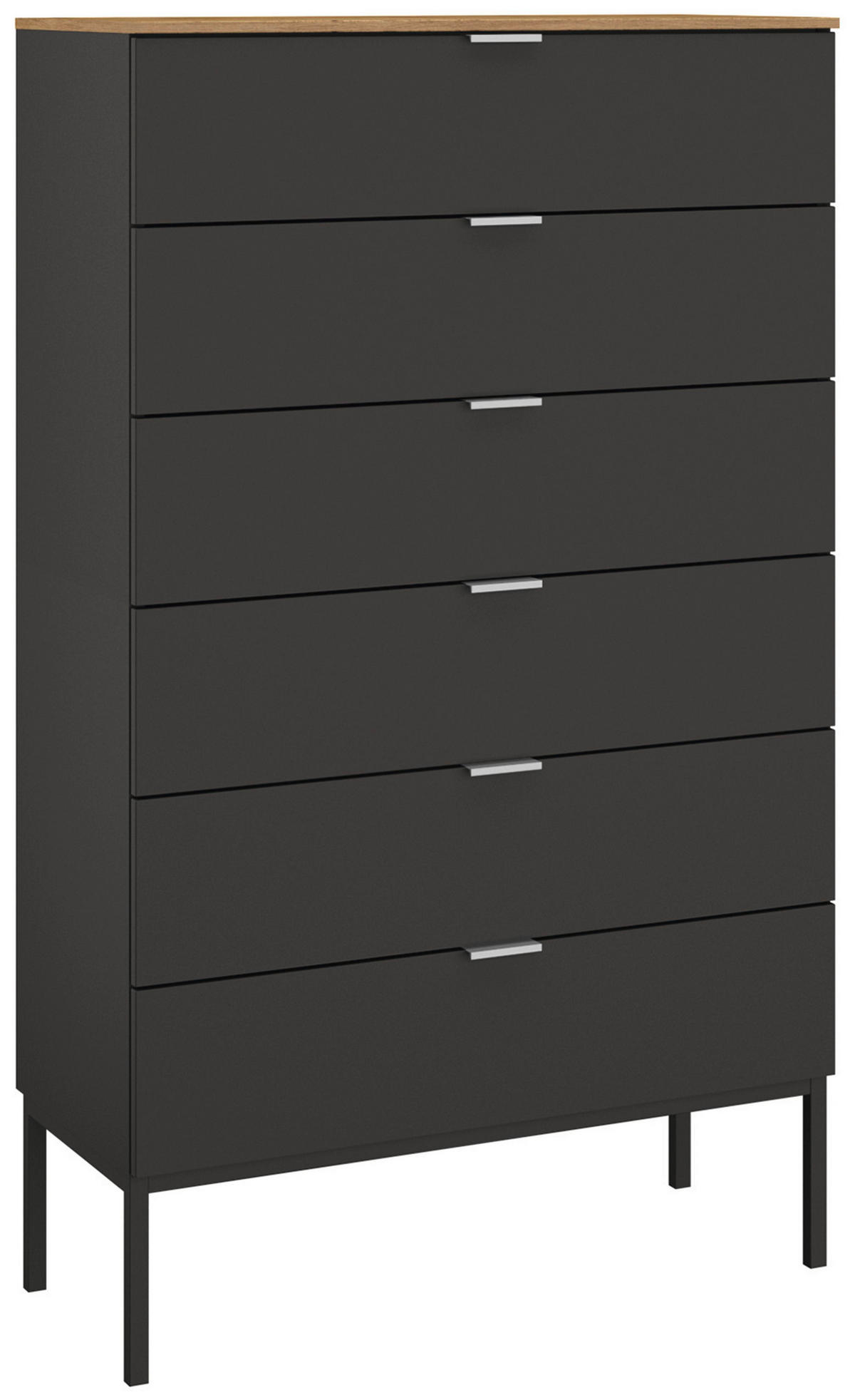 HIGHBOARD  in 80/138/42 cm  - Alufarben/Graphitfarben, Trend, Holzwerkstoff/Metall (80/138/42cm) - Stylife