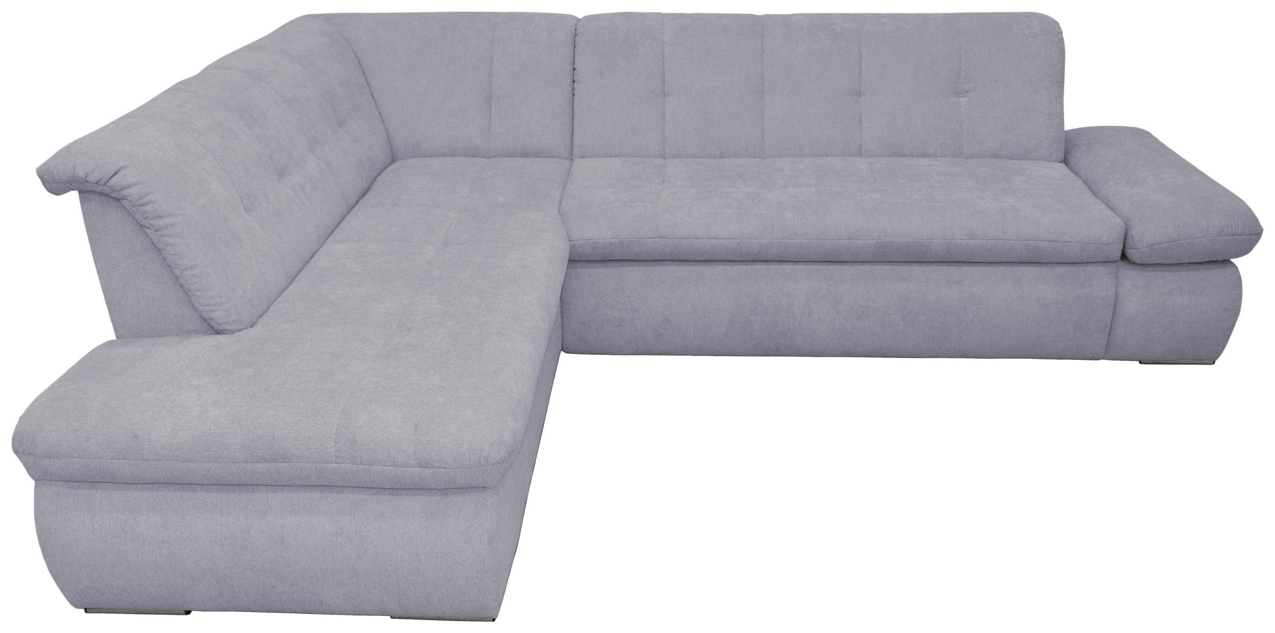 ECKSOFA Grau Mikrofaser  - Chromfarben/Grau, KONVENTIONELL, Textil/Metall (216/273cm) - MID.YOU