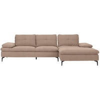 ECKSOFA in Webstoff Taupe  - Taupe/Schwarz, Design, Textil/Metall (301/179cm) - Chilliano
