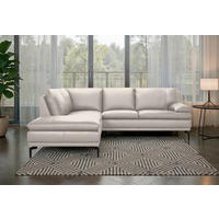 ECKSOFA Weiß Echtleder  - Schwarz/Weiß, Design, Leder (221/248cm) - MID.YOU