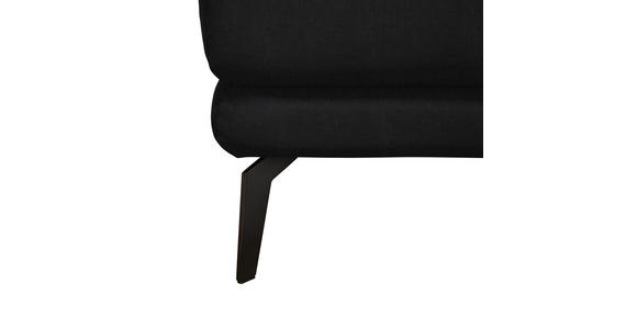 ECKSOFA in Echtleder Schwarz  - Schwarz, Design, Leder/Metall (184/288cm) - Novel