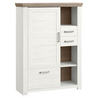 HIGHBOARD  in 104,5/142,6/42,2 cm  - Eichefarben/Weiß, Design, Holzwerkstoff/Metall (104,5/142,6/42,2cm) - SetOne by Musterring