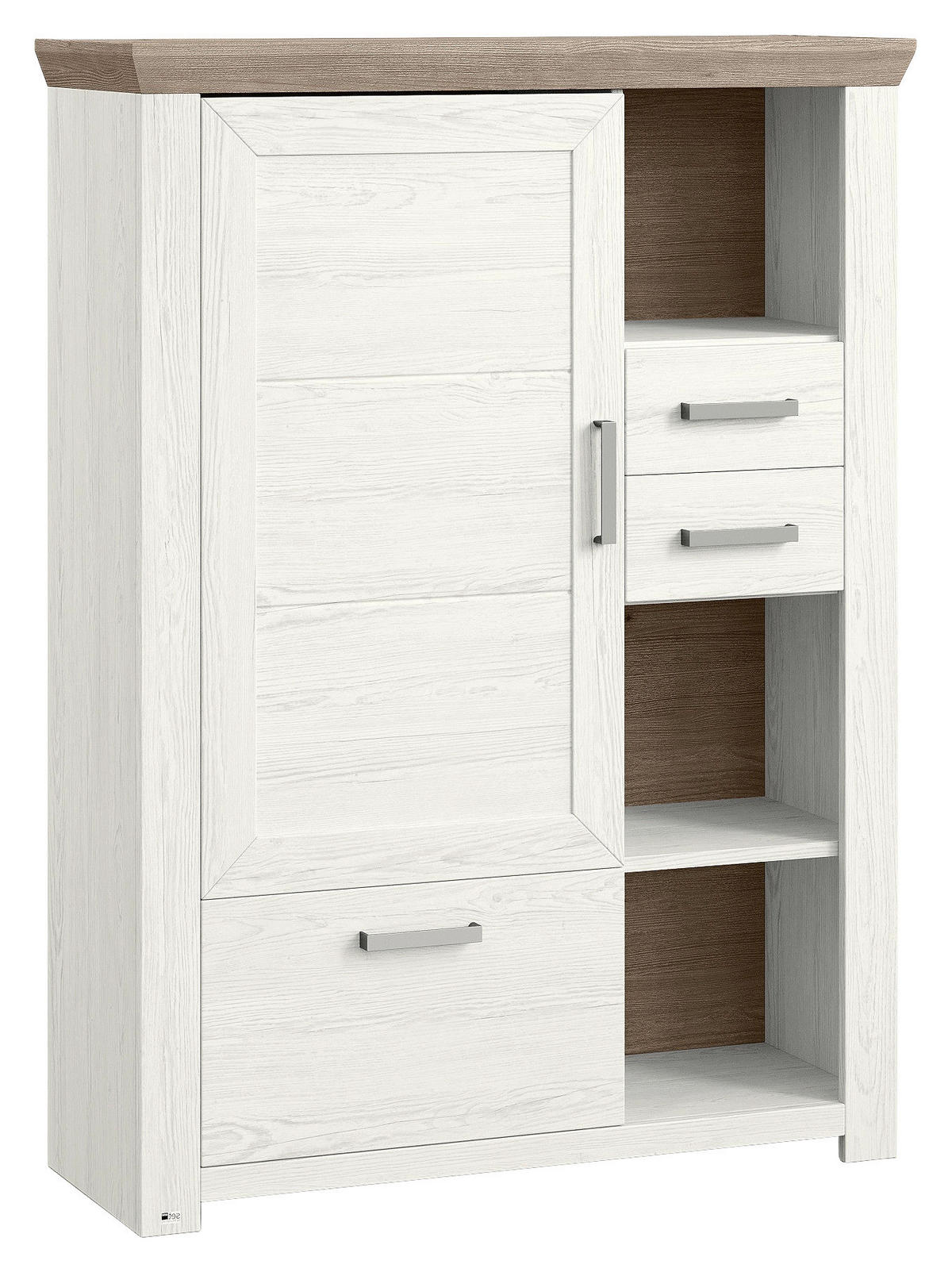HIGHBOARD  in 104,5/142,6/42,2 cm  - Eichefarben/Weiß, Design, Holzwerkstoff/Metall (104,5/142,6/42,2cm) - SetOne by Musterring