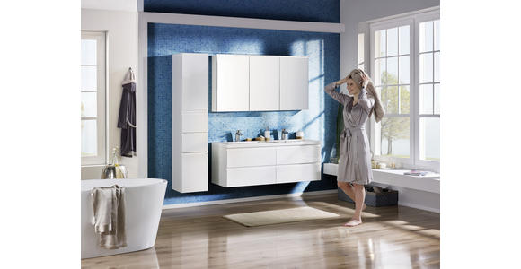 BADEZIMMER in 140 cm - Weiß, Design, Glas/Holz (140cm) - Novel