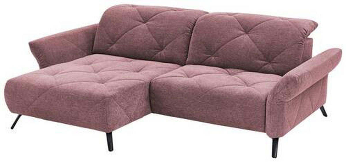 ECKSOFA in Webstoff Flieder  - Flieder/Schwarz, Design, Textil/Metall (173/244cm) - Moderano