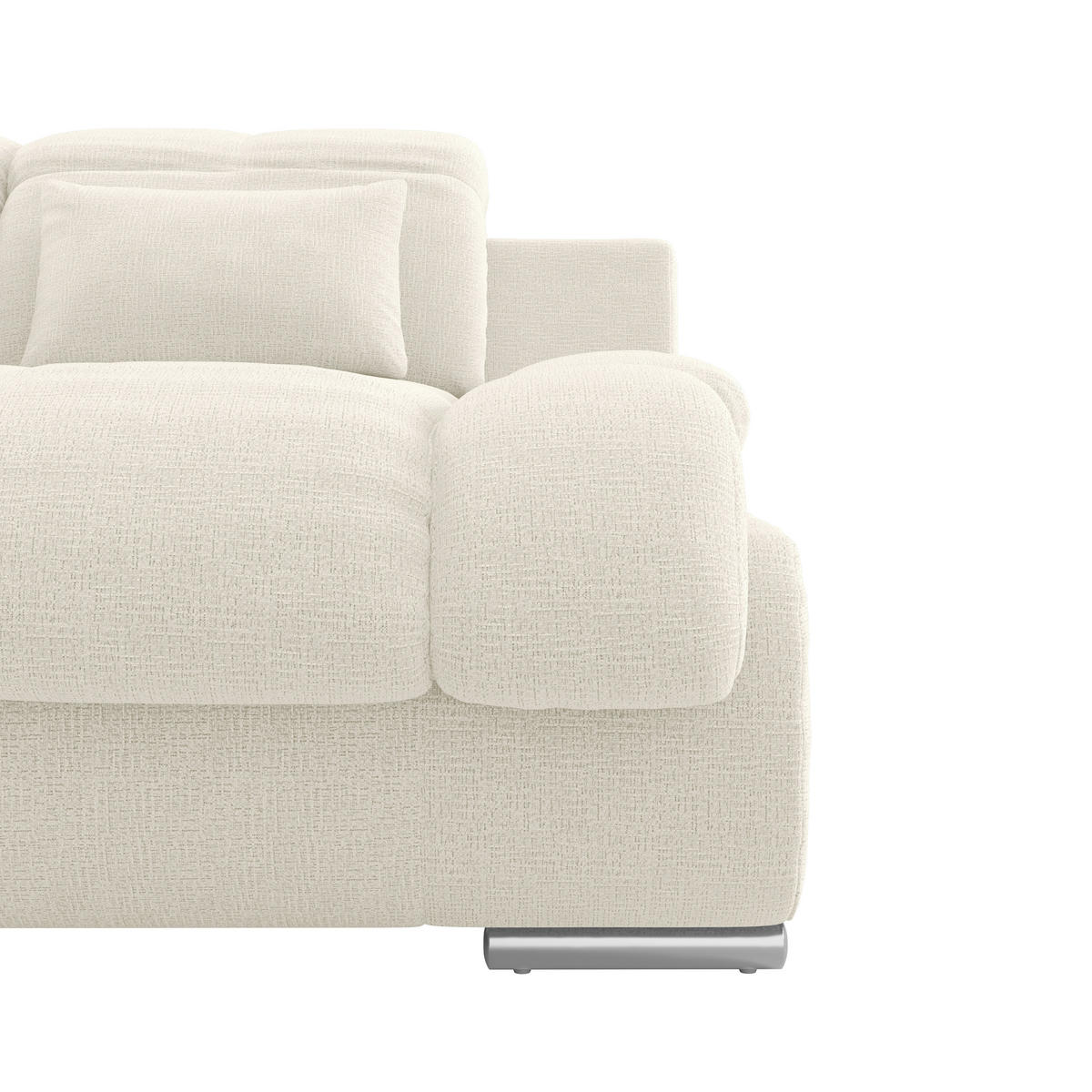 WOHNLANDSCHAFT MULTI Elfenbein Chenille  - Chromfarben/Elfenbein, MODERN, Textil/Metall (228/345/184cm) - Livetastic
