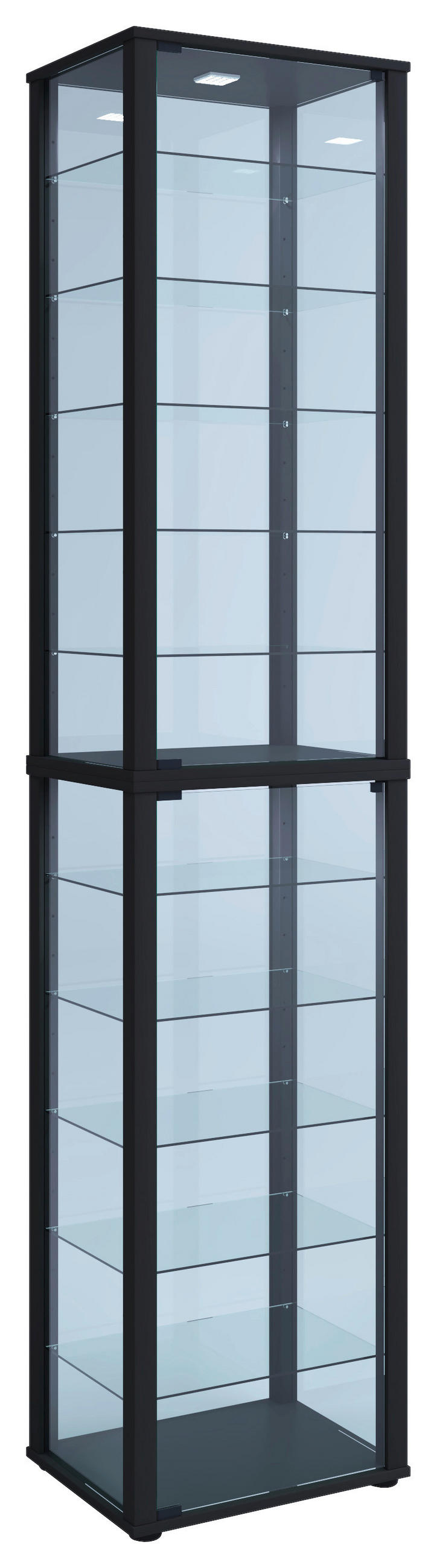 VITRINE  in Schwarz  - Schwarz, MODERN, Glas/Holzwerkstoff (50/227/38cm) - MID.YOU