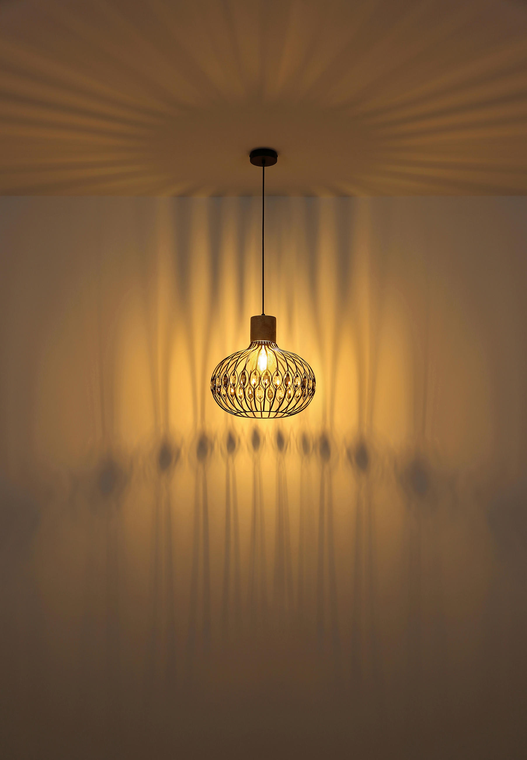 HÄNGELEUCHTE 38/150 cm  - Klar/Schwarz, Basics, Glas/Kunststoff (38/150cm) - Globo