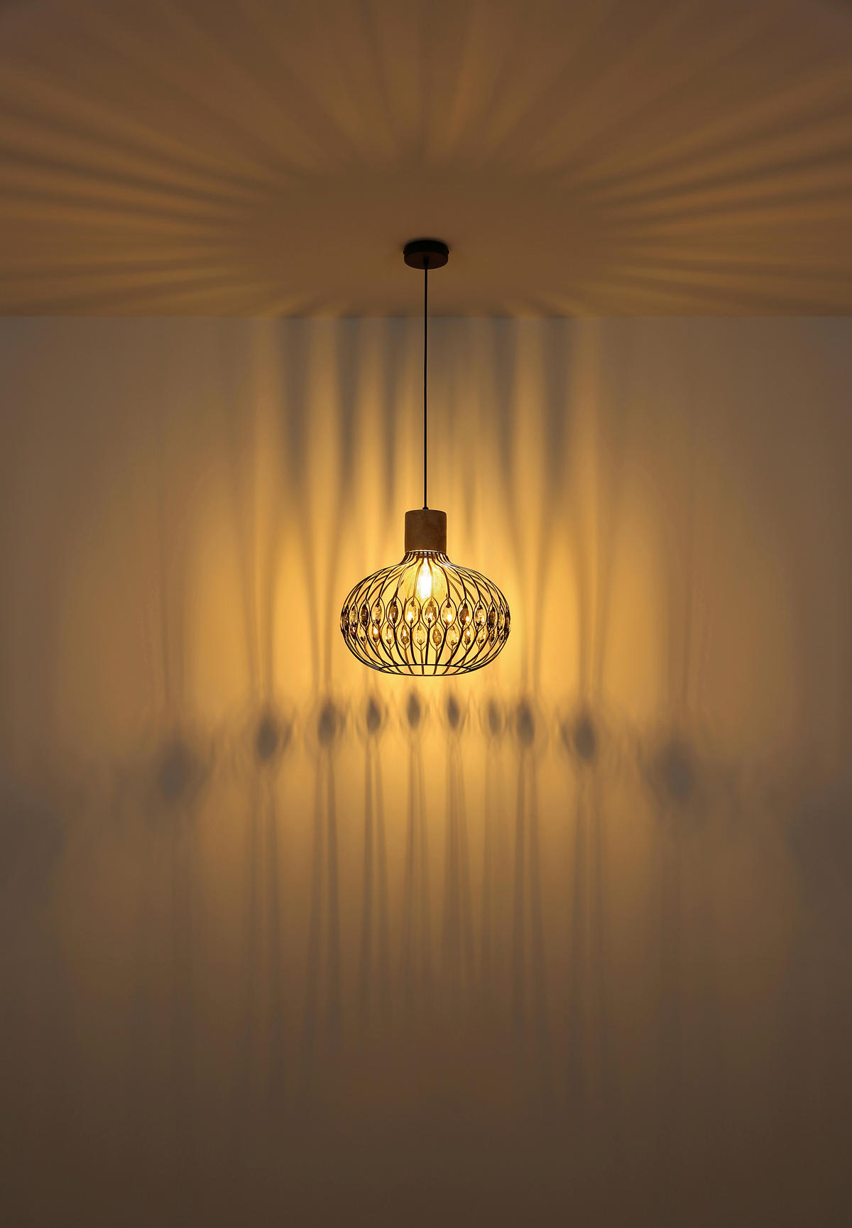 HÄNGELEUCHTE 38/150 cm  - Klar/Schwarz, Basics, Glas/Kunststoff (38/150cm) - Globo
