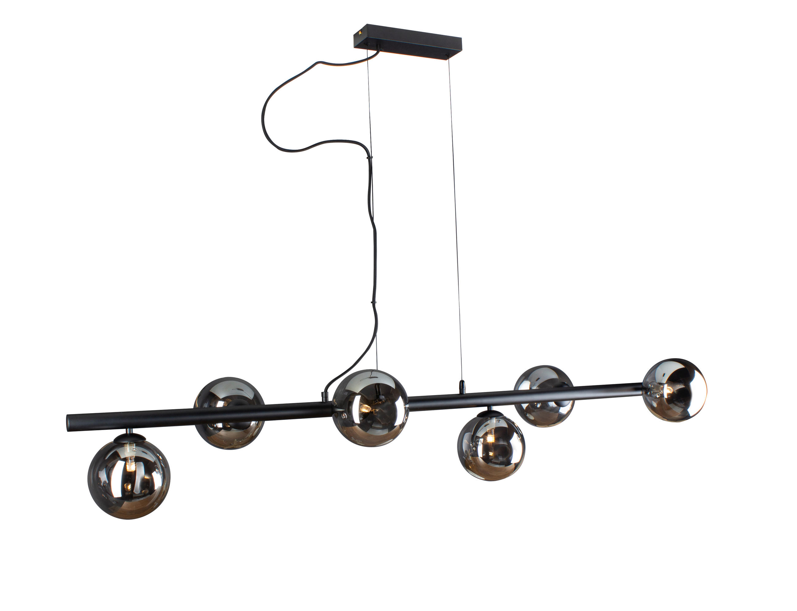 HÄNGELEUCHTE 144/36/200 cm   - Schwarz, Design, Glas/Metall (144/36/200cm)