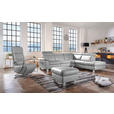 ECKSOFA in Echtleder Grau  - Alufarben/Grau, Design, Leder/Metall (271/242cm) - Cantus