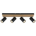 STRAHLER 56/8/12,5 cm   - Schwarz/Pinienfarben, Natur, Holz/Metall (56/8/12,5cm) - Novel