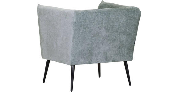 SESSEL in Chenille Graublau  - Graublau/Schwarz, Design, Textil/Metall (76/73/76cm) - Landscape