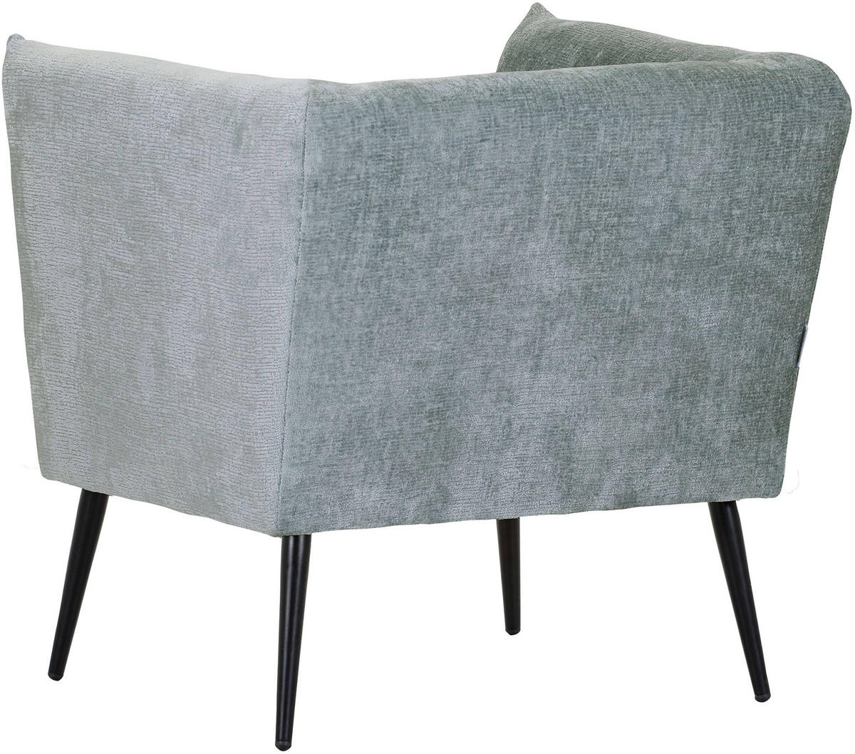 SESSEL in Chenille Graublau  - Graublau/Schwarz, Design, Textil/Metall (76/73/76cm) - Landscape