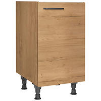 SPÜLENUNTERSCHRANK 45/87/56 cm  in Eichefarben  - Eichefarben/Schwarz, MODERN, Holzwerkstoff/Metall (45/87/56cm) - Nobilia