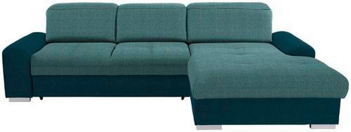ECKSOFA in Webstoff Blau, Türkis  - Türkis/Blau, Konventionell, Holz/Textil (286/203cm) - Livetastic