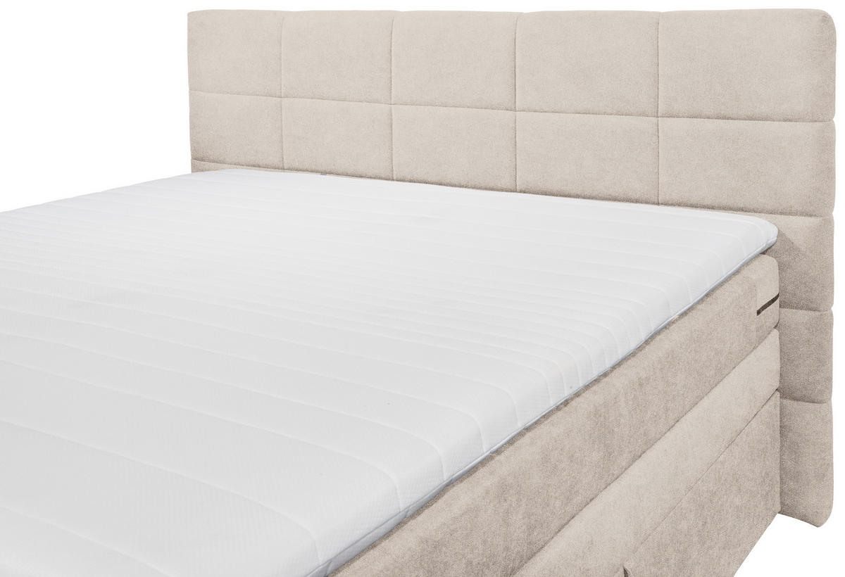 BOXSPRINGBETT 180/200 cm  in Sandfarben  - Sandfarben, KONVENTIONELL, Kunststoff/Textil (180/200cm) - MID.YOU