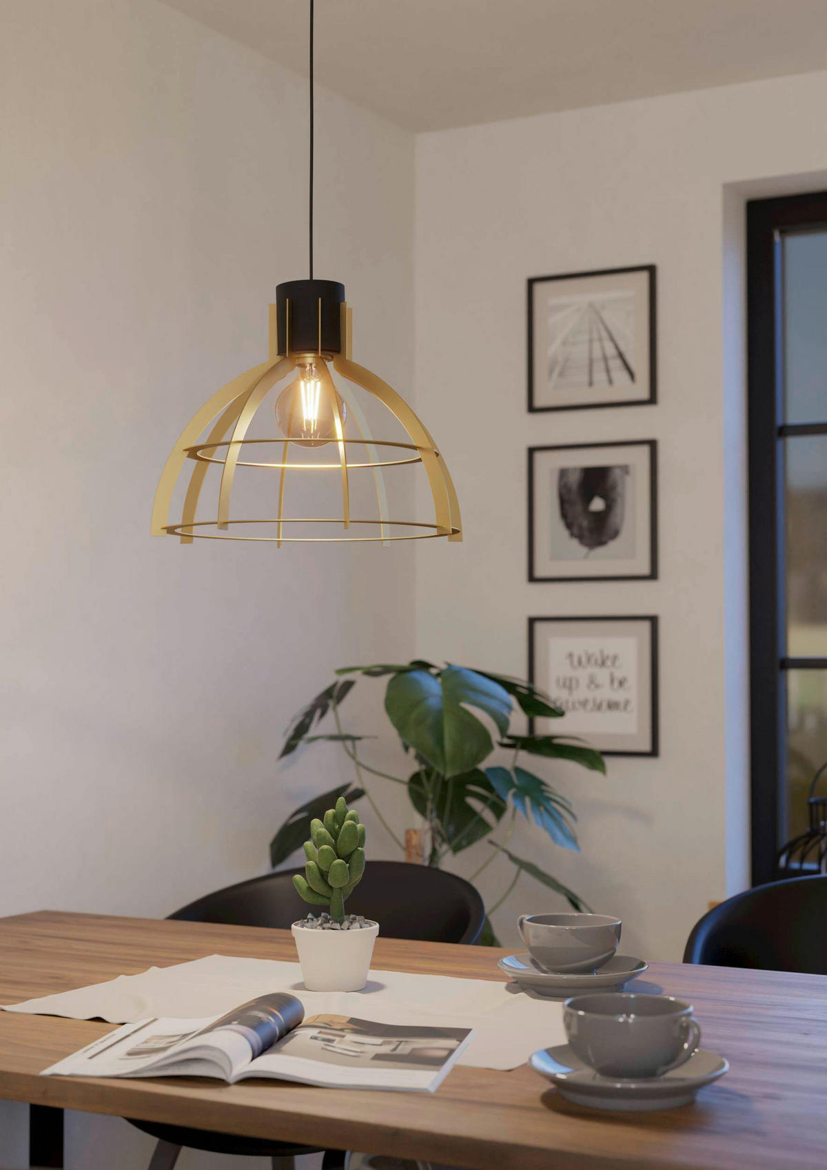 HÄNGELEUCHTE 41,5/110 cm  - Goldfarben/Schwarz, KONVENTIONELL, Metall (41,5/110cm) - Eglo