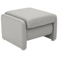 HOCKER in Textil Ecru  - Ecru/Alufarben, KONVENTIONELL, Textil/Metall (67/44/58cm) - Beldomo Comfort