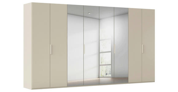 DREHTÜRENSCHRANK 400/223/61 cm,  in Champagner, 8-türig  - Champagner, Basics, Glas/Holzwerkstoff (400/223/61cm) - Novel