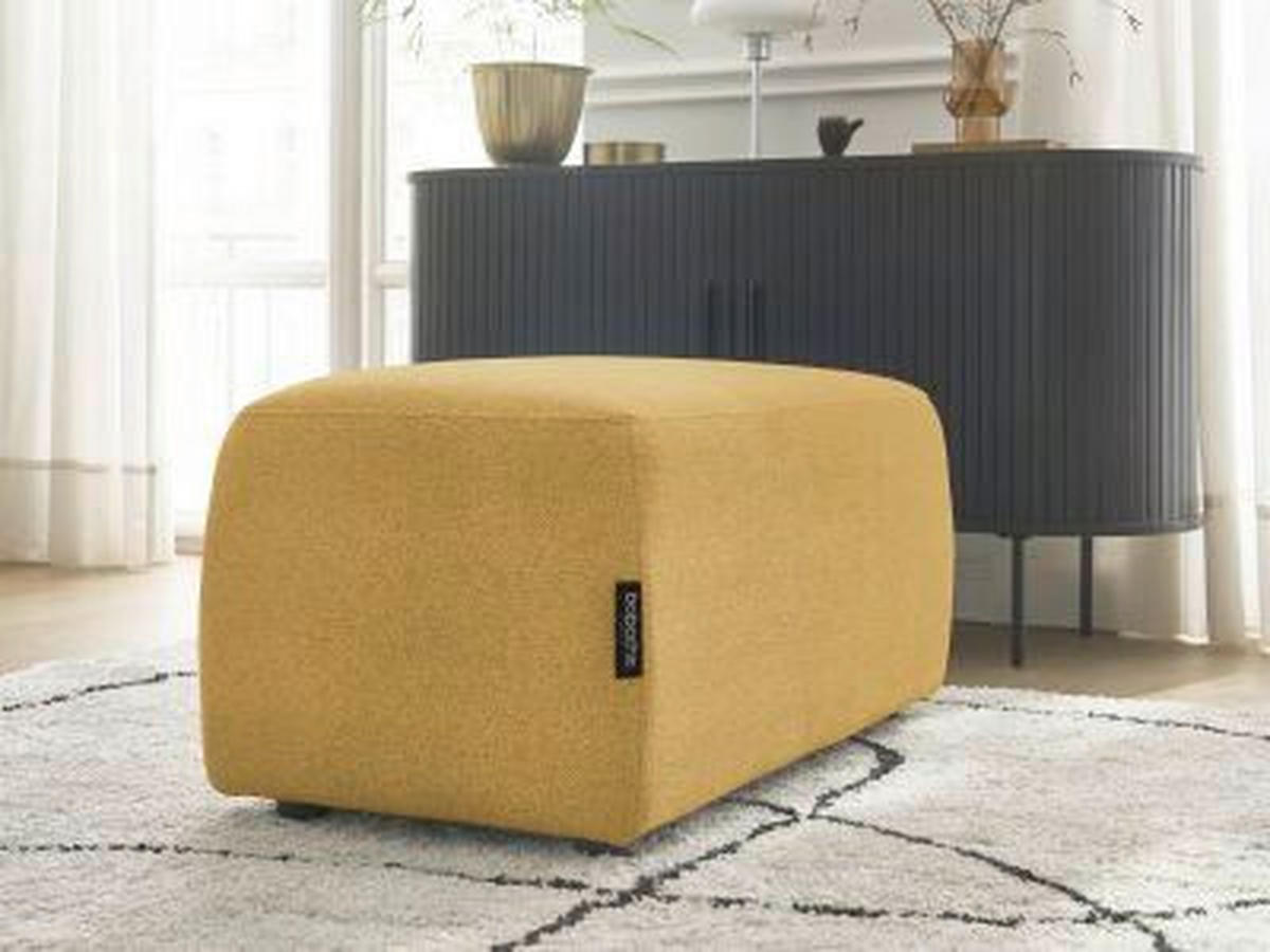 HOCKER ATILLA Flachgewebe Gelb  - Gelb/Schwarz, MODERN, Kunststoff/Textil (92/44/48cm)