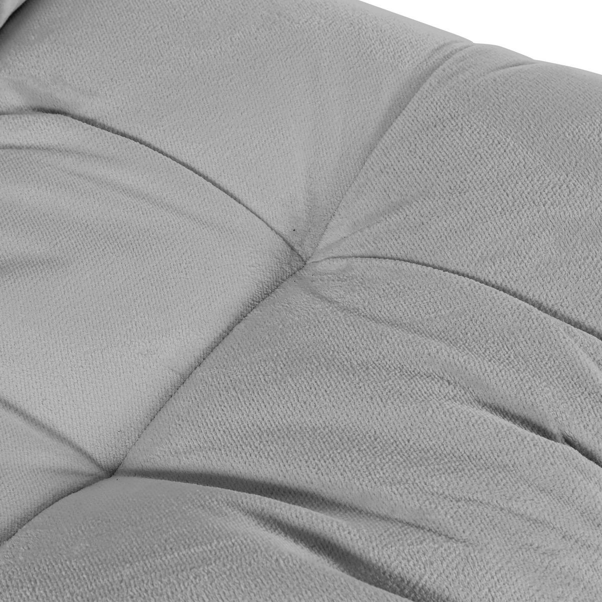 BIGSOFA in Plüsch Silberfarben  - Silberfarben/Schwarz, Konventionell, Kunststoff/Textil (262/70/115cm) - Ambia Home