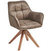 ARMLEHNSTUHL  Sitzfläche 360° drehbar Webstoff  - Eichefarben/Braun, Basics, Holz/Textil (61/85/63cm) - MID.YOU