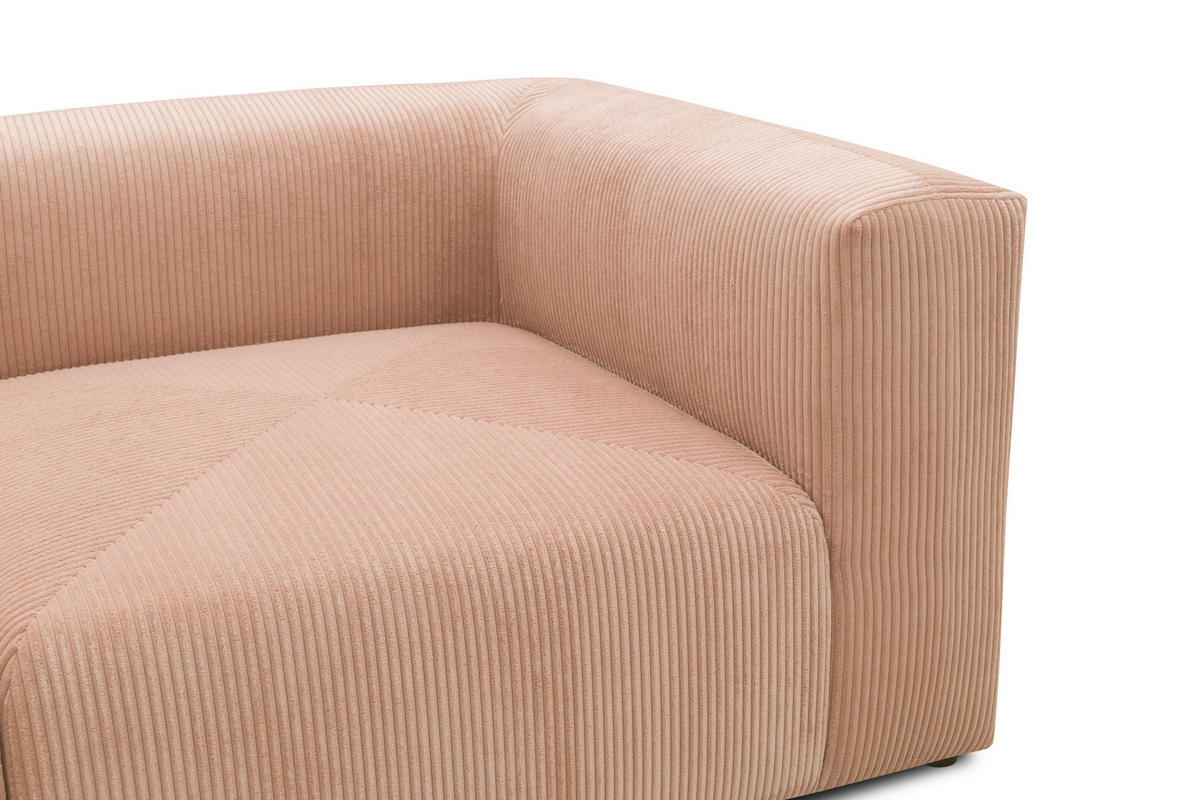SOFAELEMENT Cord, Mikrofaser Rosa, Roségold  - Roségold/Schwarz, Design, Kunststoff/Textil (108/69/108cm) - MID.YOU