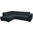 ECKSOFA in Feincord Anthrazit  205/284 cm  - Anthrazit/Schwarz, Design, Kunststoff/Textil (205/284cm) - Xora