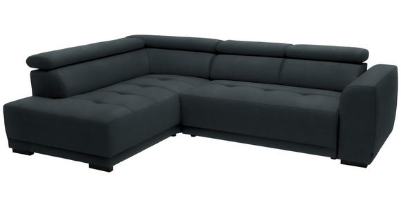 ECKSOFA in Feincord Anthrazit 205/284 cm - Anthrazit/Schwarz, Design, Kunststoff/Textil (205/284cm) - Xora