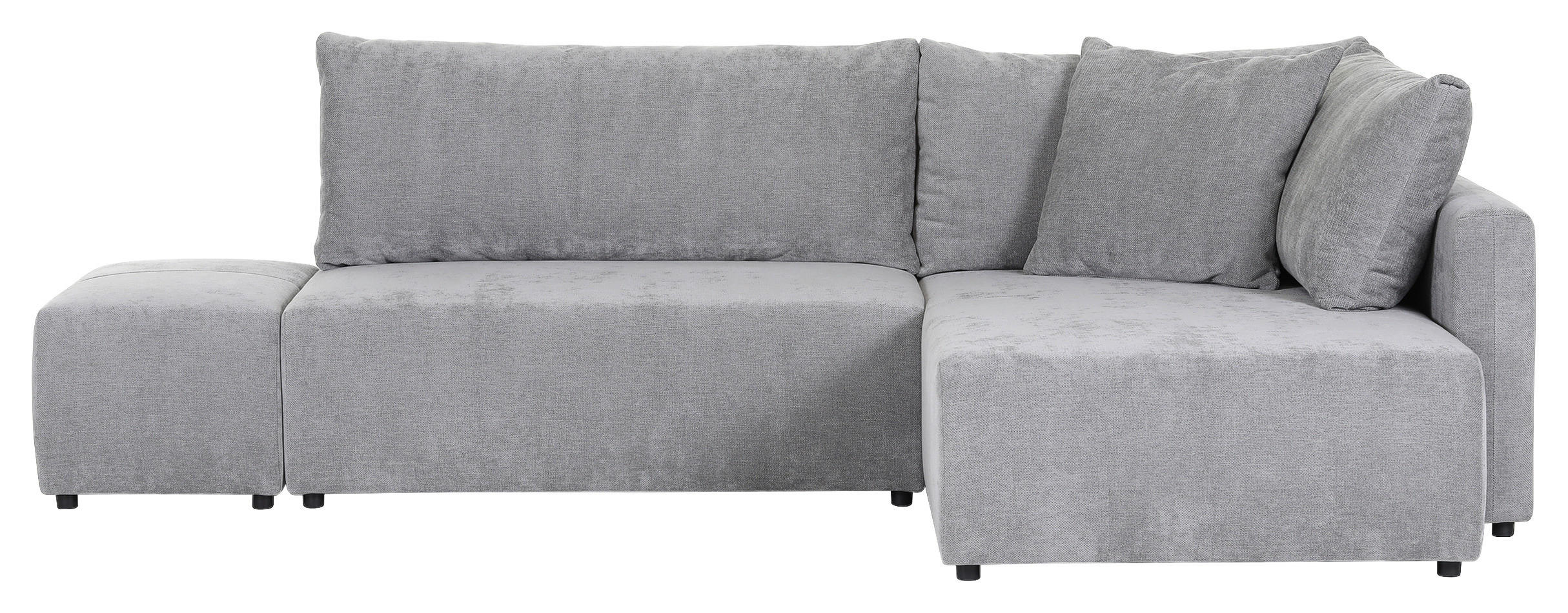 ECKSOFA Grau Flachgewebe  - Schwarz/Grau, KONVENTIONELL, Kunststoff/Textil (295/200cm) - Carryhome