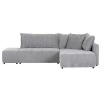 ECKSOFA in Flachgewebe Grau  - Schwarz/Grau, Konventionell, Kunststoff/Textil (295/200cm) - Carryhome