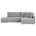 ECKSOFA in Flachgewebe Grau  - Schwarz/Grau, KONVENTIONELL, Kunststoff/Textil (295/200cm) - Carryhome