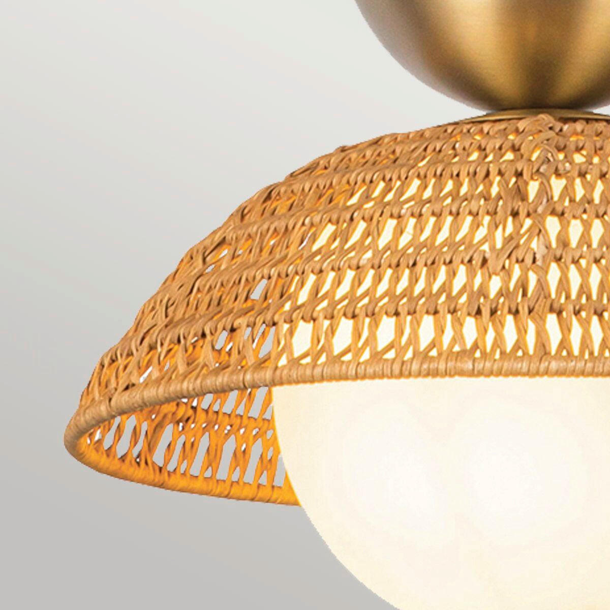 HÄNGELEUCHTE 37,5/26,4 cm  - Goldfarben, LIFESTYLE, Glas/Holz (37,5/26,4cm) - Elstead Lighting