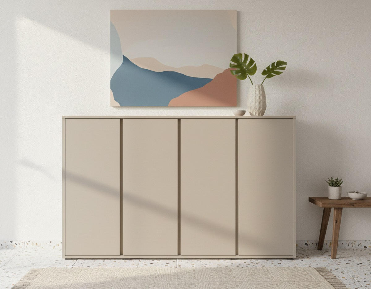 SCHUHSCHRANK Kaschmir  - Kaschmir/Anthrazit, KONVENTIONELL, Holzwerkstoff/Kunststoff (192,7/120/34cm) - Xora