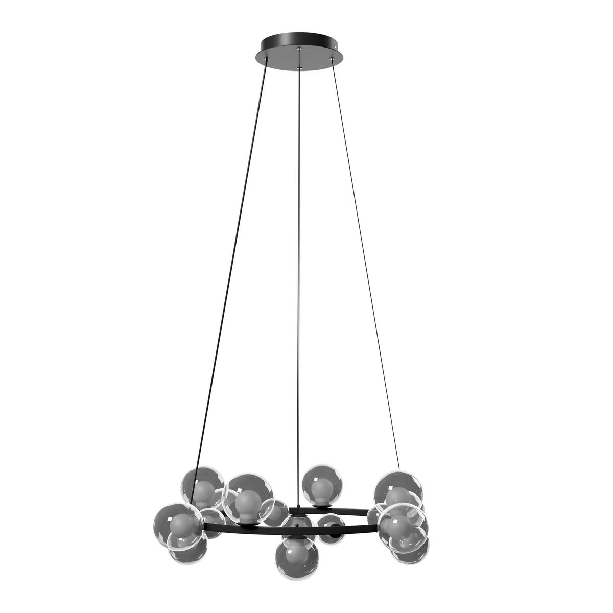 ZÁVESNÉ LED SVIETIDLO, 79,5/150 cm  - čiernohnedá, Design, kov/sklo (79,5/150cm) - Dieter Knoll