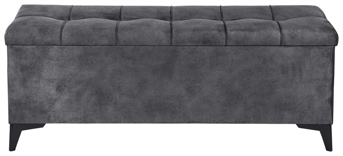 BETTBANK Mikrovelours Anthrazit  - Anthrazit/Schwarz, KONVENTIONELL, Kunststoff/Textil (139/58/50cm) - Modante