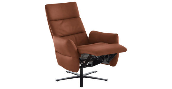 RELAXSESSEL in Leder Cognac  - Cognac/Schwarz, Design, Leder/Metall (82/119/85cm) - Dieter Knoll