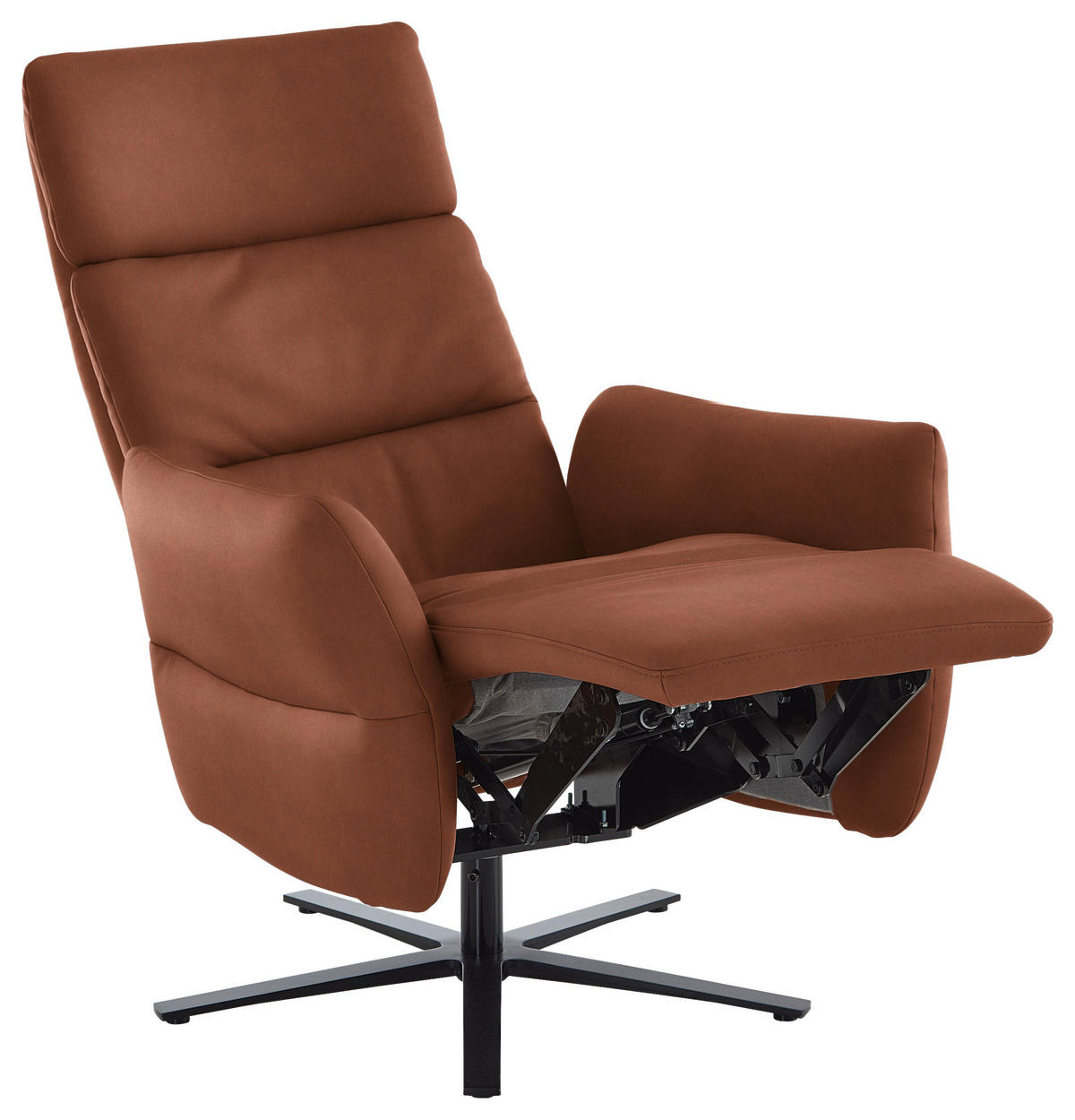 RELAXSESSEL in Leder Cognac  - Cognac/Schwarz, Design, Leder/Metall (82/119/85cm) - Dieter Knoll