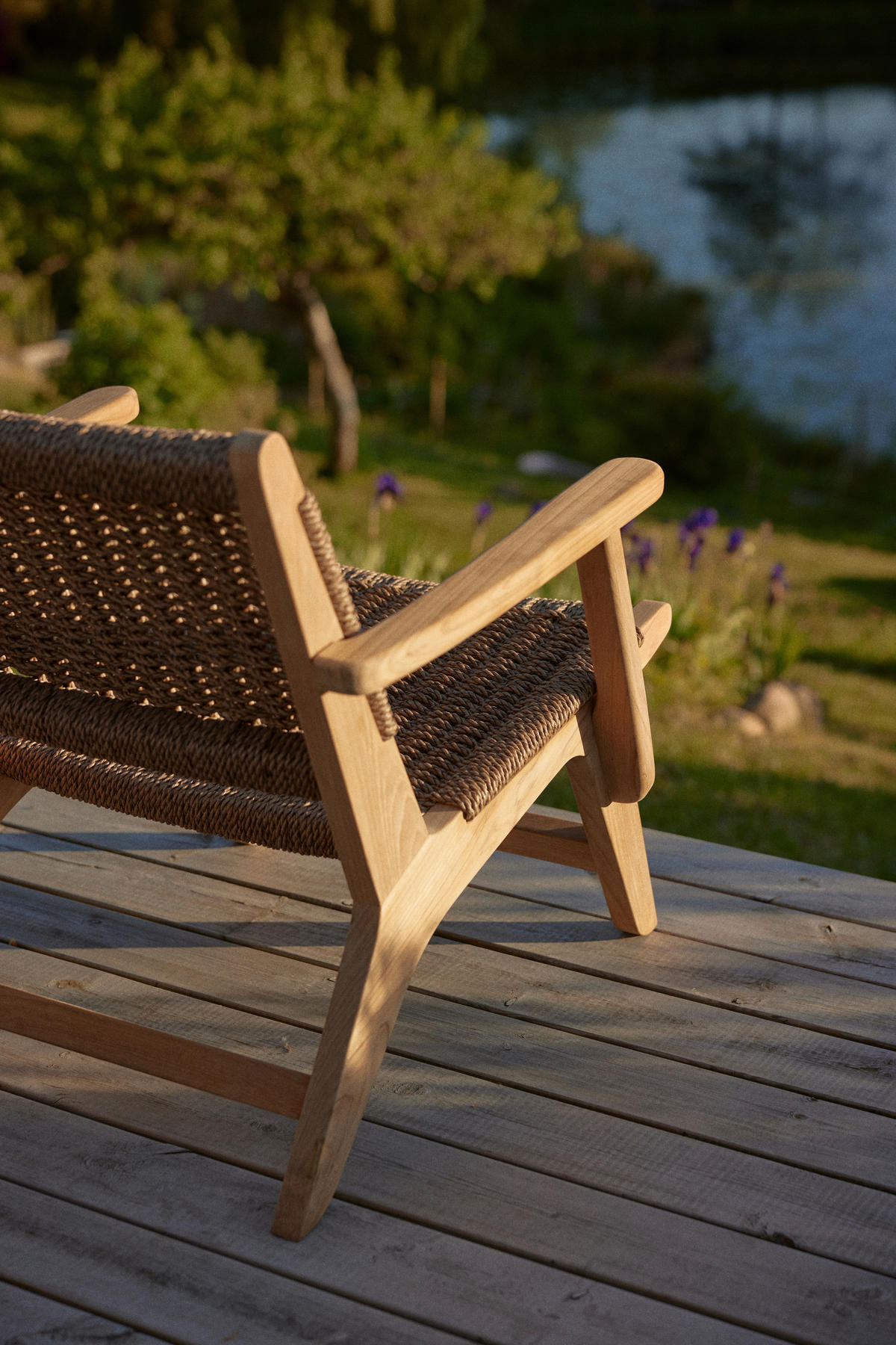 LOUNGESESSEL  - Braun/Teakfarben, Natur, Holz/Kunststoff (68/70/75cm) - Gardenson