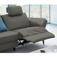 3-SITZER-SOFA in Leder Dunkelgrau  - Dunkelgrau/Schwarz, Design, Leder/Metall (190/84/99cm) - Dieter Knoll