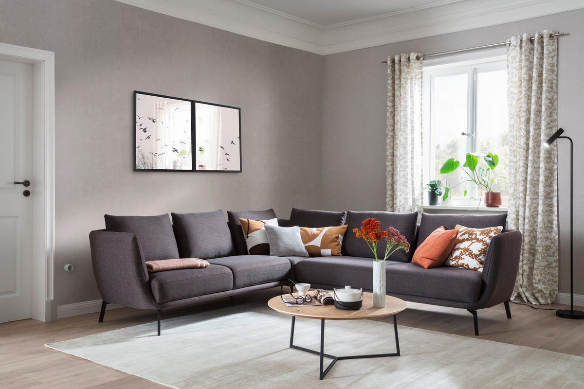 COUCHTISCH in Holz, Metall 83/83/35 cm  - Wildeiche/Anthrazit, Basics, Holz/Metall (83/83/35cm) - Schöner Wohnen